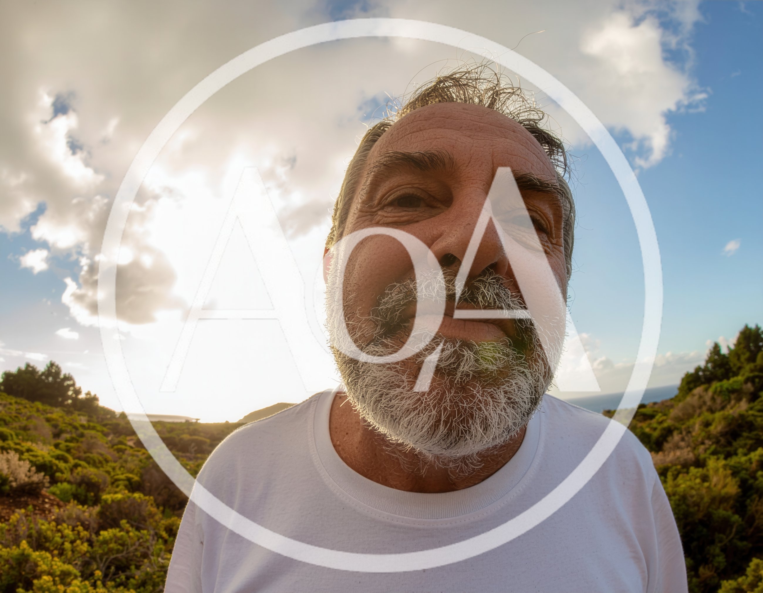Close Up Portrait Of A Mature Man Outdoors