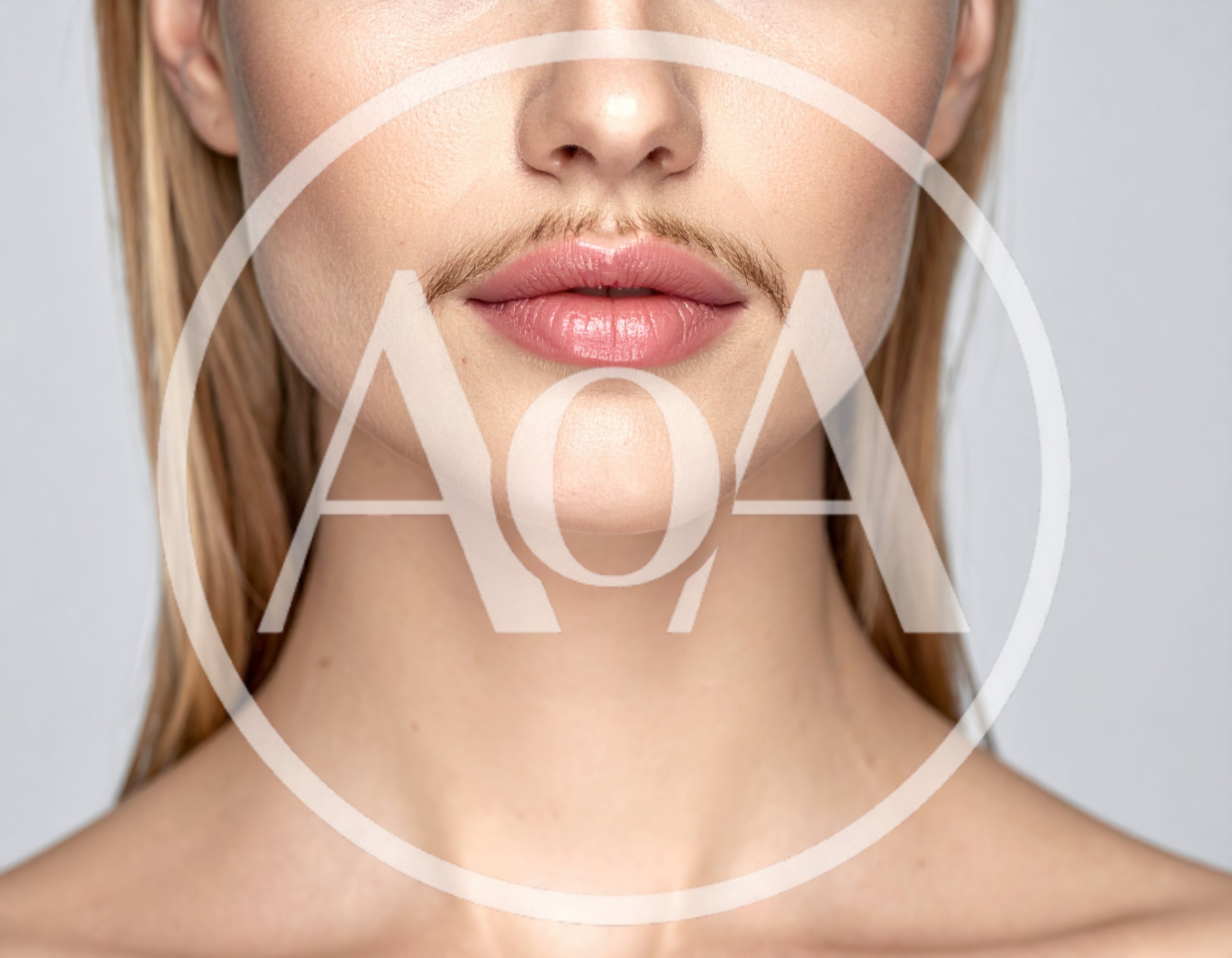 Close Up Of A Woman With Facial Hair