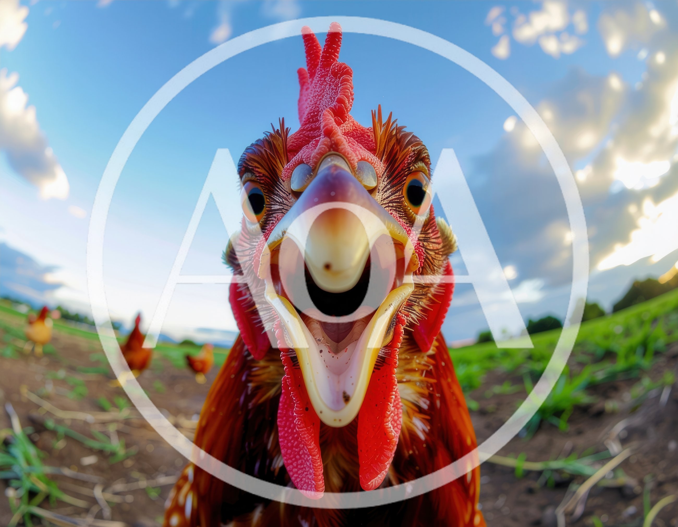Close Up Portrait Of A Curious Chicken