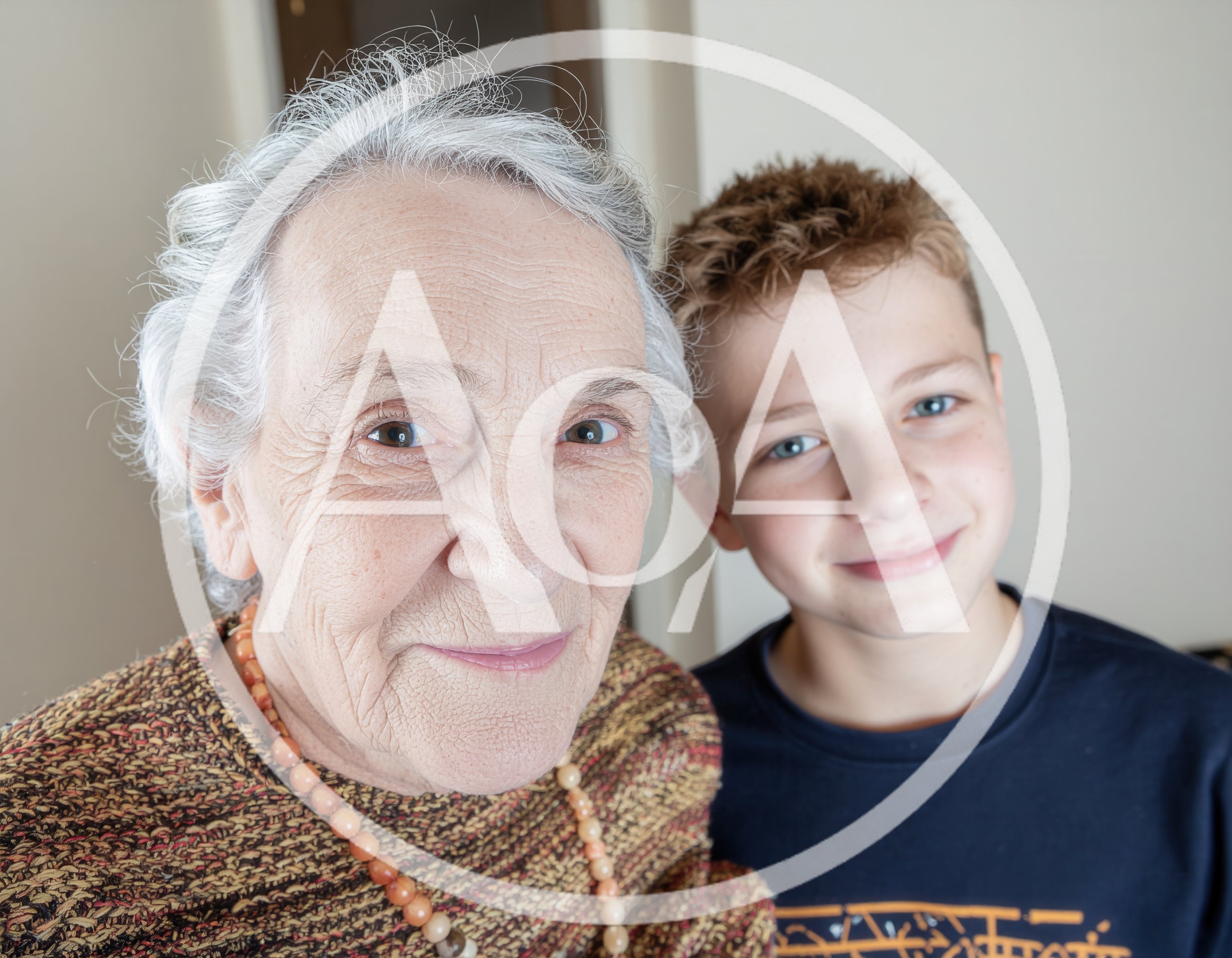 Portrait Of An Elderly Woman And Her Grandson