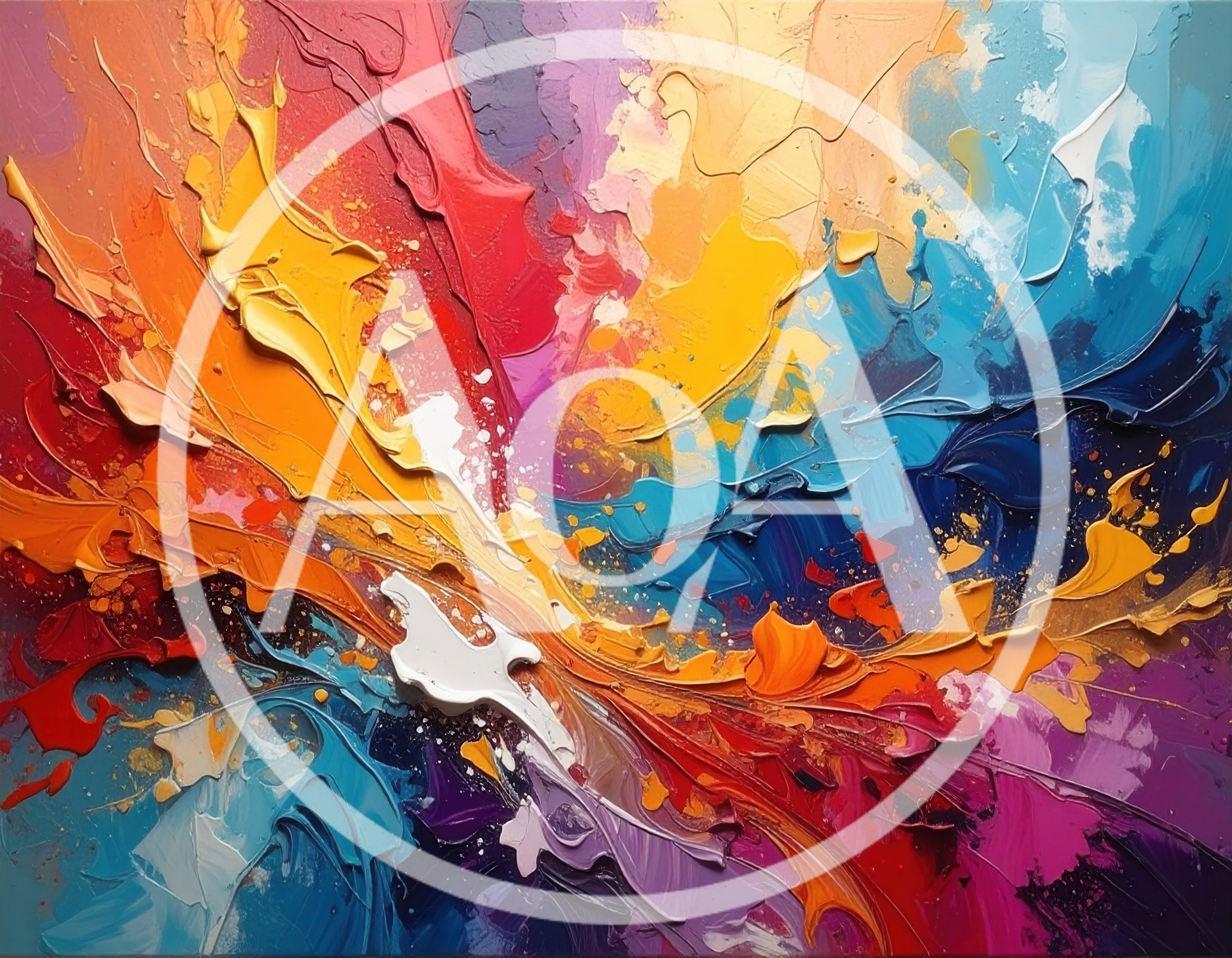 Abstract Oil Painting With Vibrant Impasto Texture