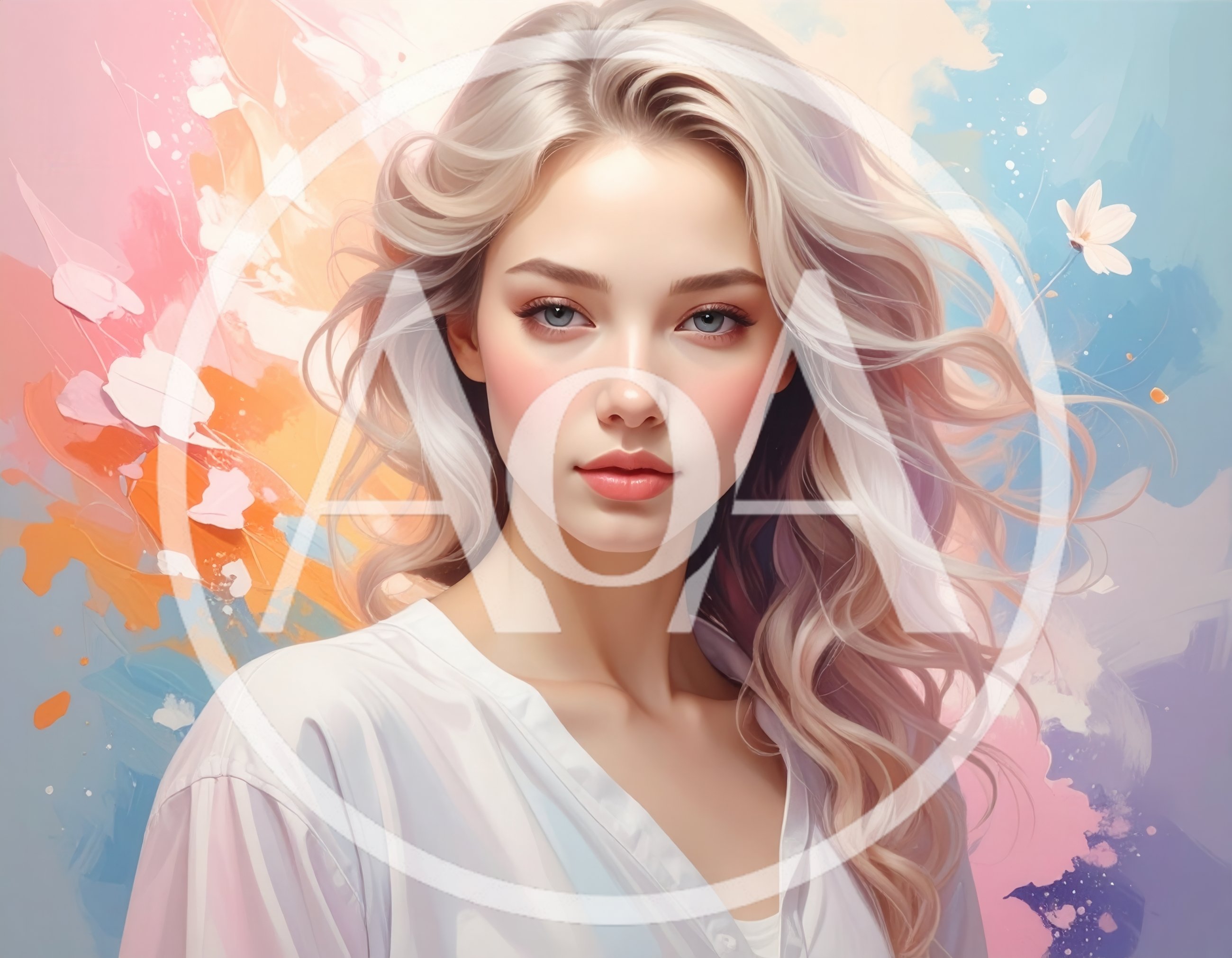 Portrait Of A Young Woman With Wavy Blonde Hair