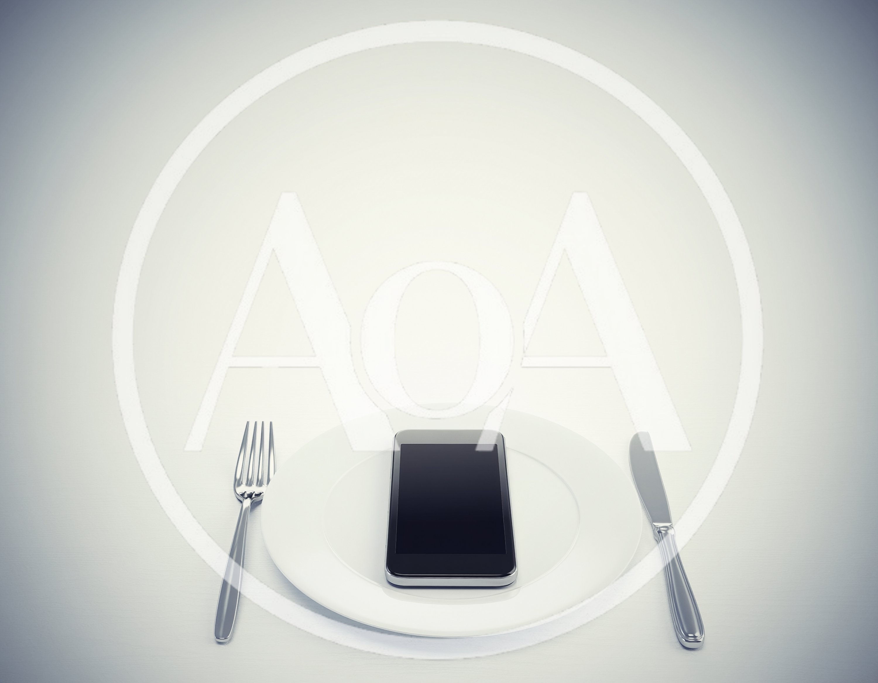 Smartphone Served on a White Dinner Plate