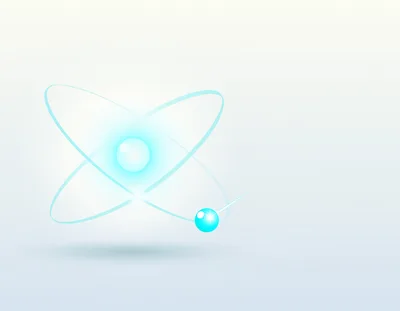 Abstract 3D Atom Model With Glowing Electron Orbit