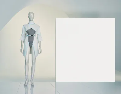 Futuristic Mannequin Displaying Avant Garde Fashion