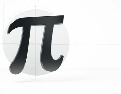 3D Rendered Pi Symbol On Technical Drafting Background