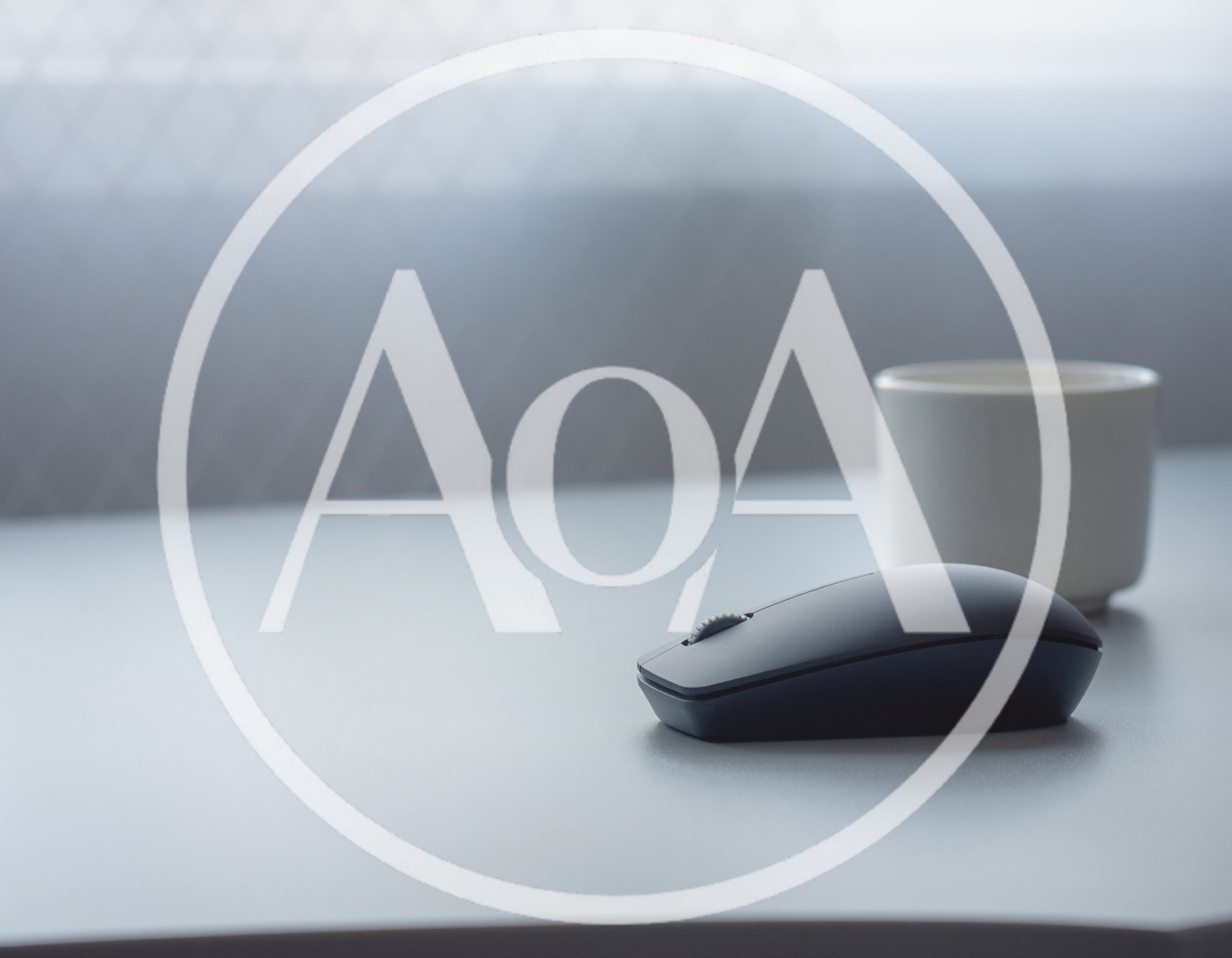 Minimalist Wireless Computer Mouse On A Desk