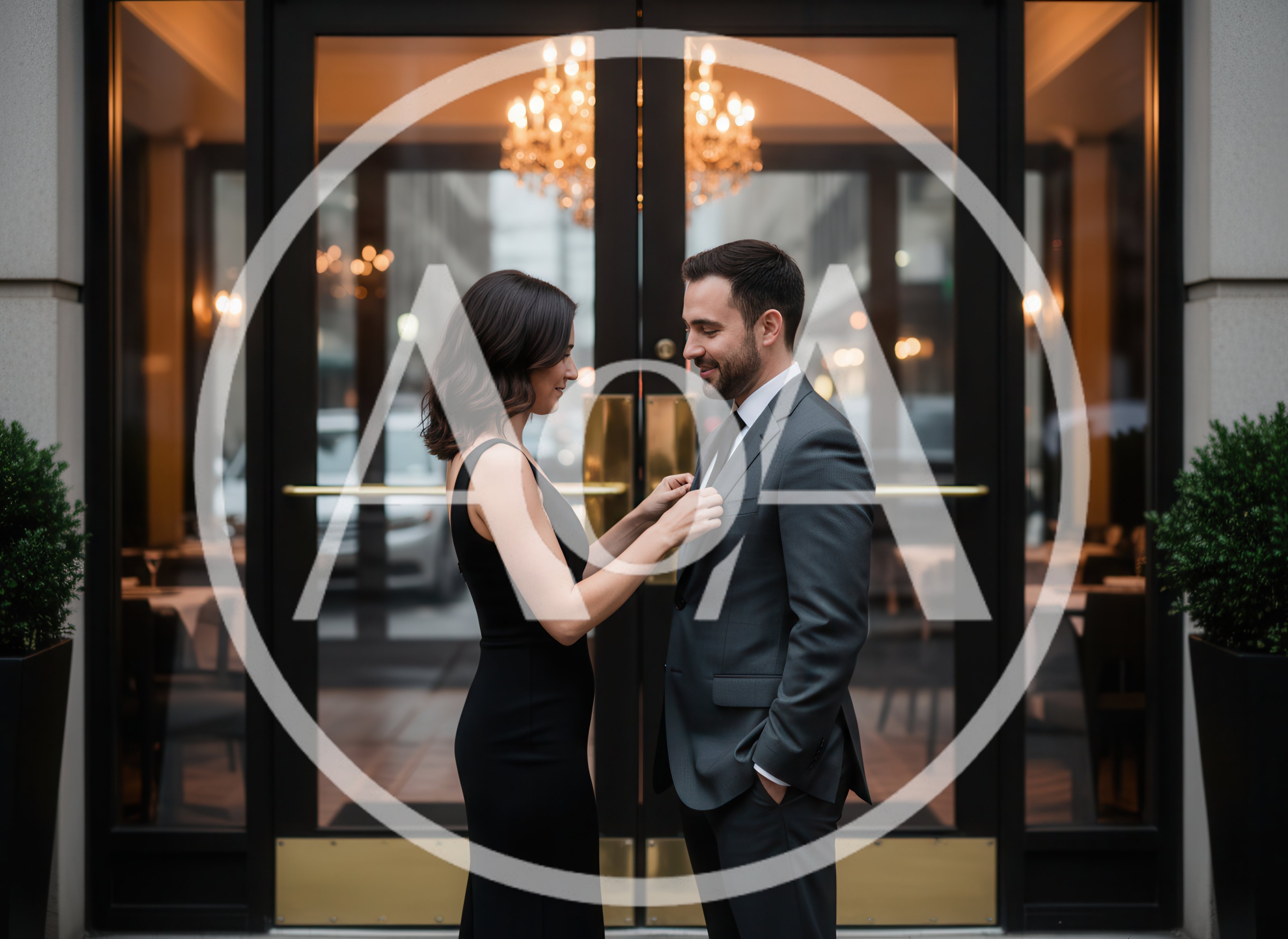Elegant Couple Preparing For A Formal Evening Event