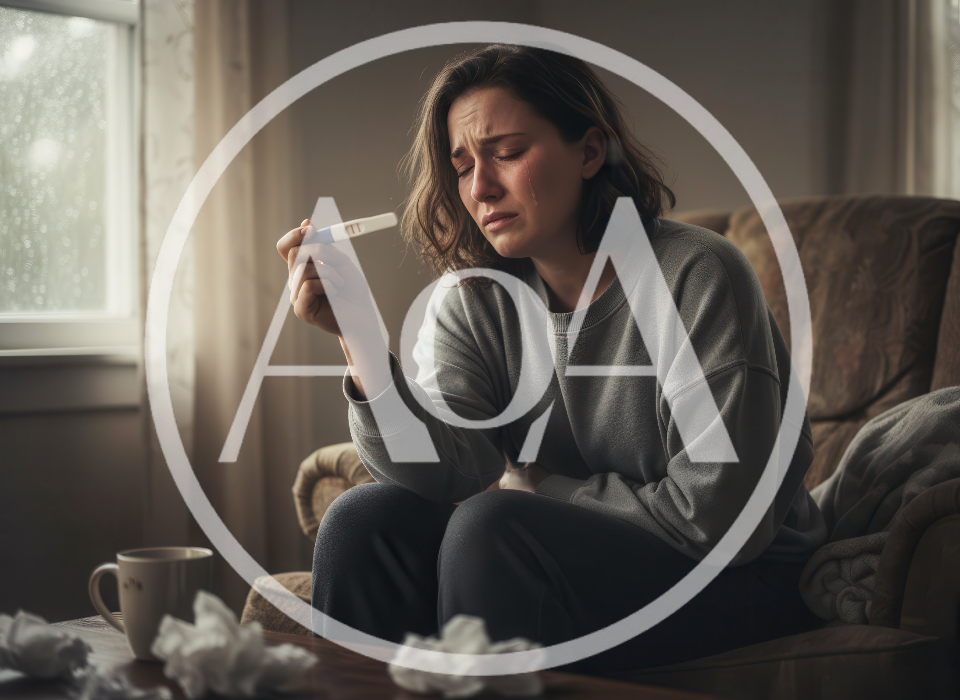 Sad Woman Crying While Holding A Positive Pregnancy Test