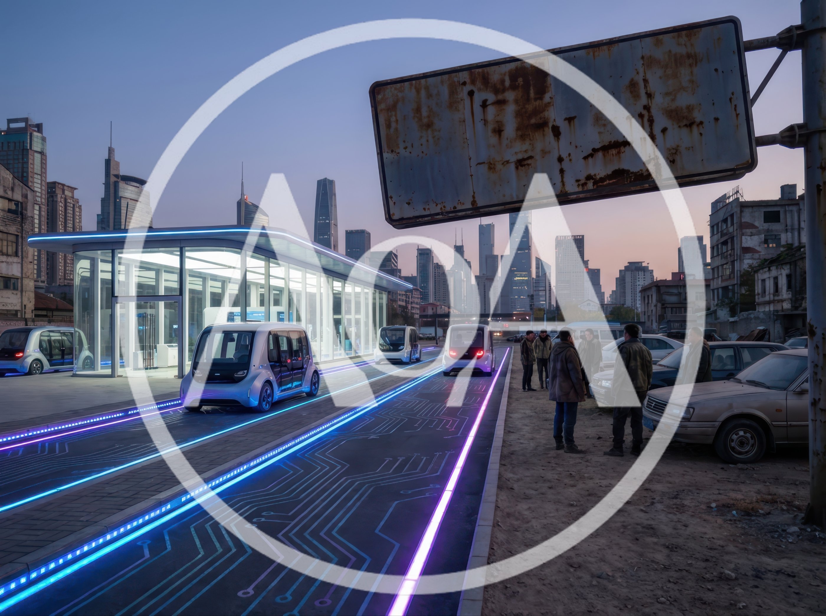 Futuristic Autonomous Pods At Modern Transit Station