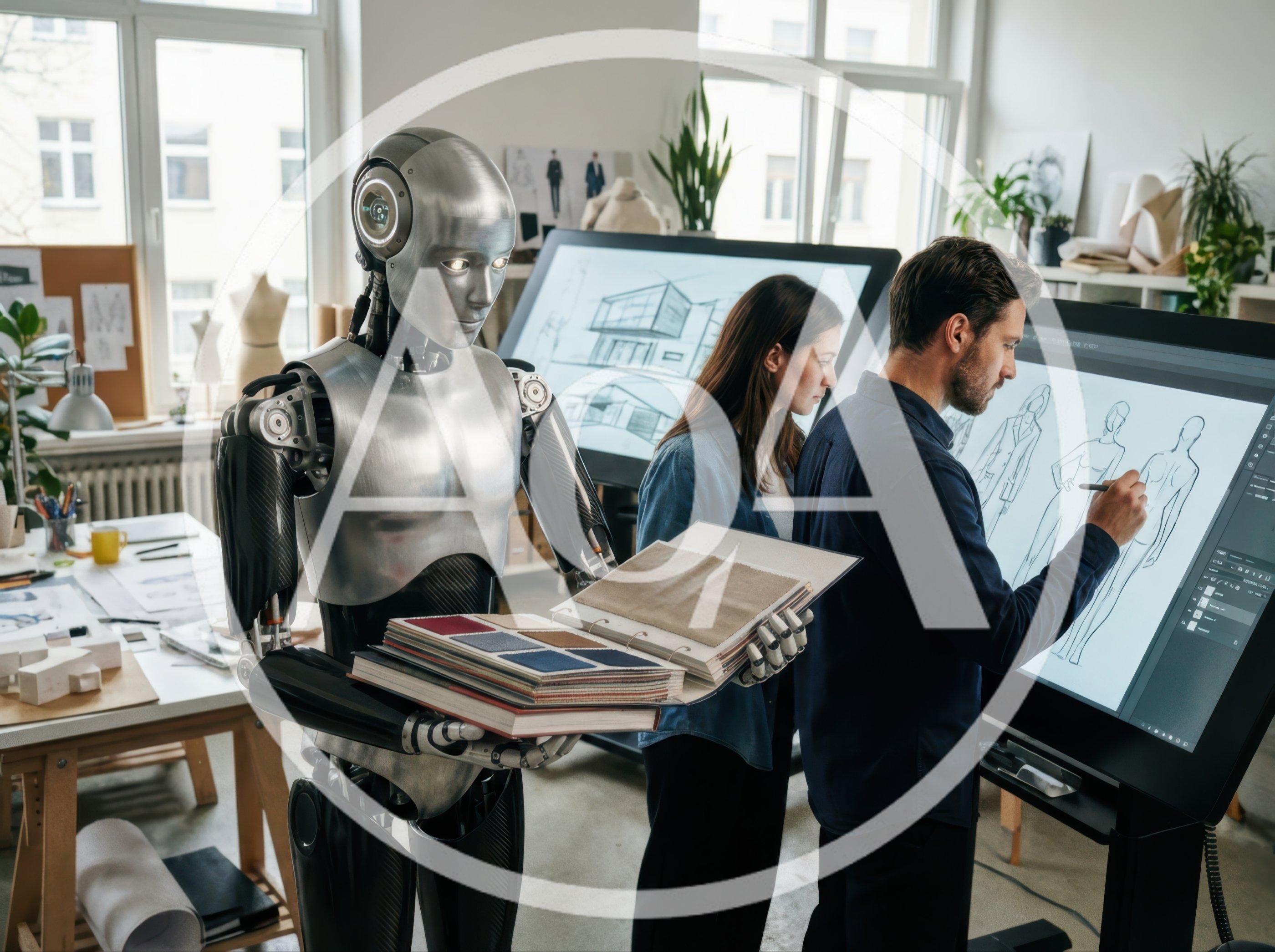 Human Fashion Designers Collaborating With Advanced Robot Assistant