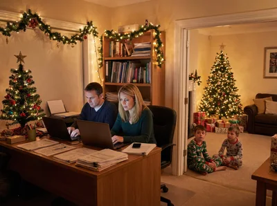 Parents Working From Home During Christmas Holidays