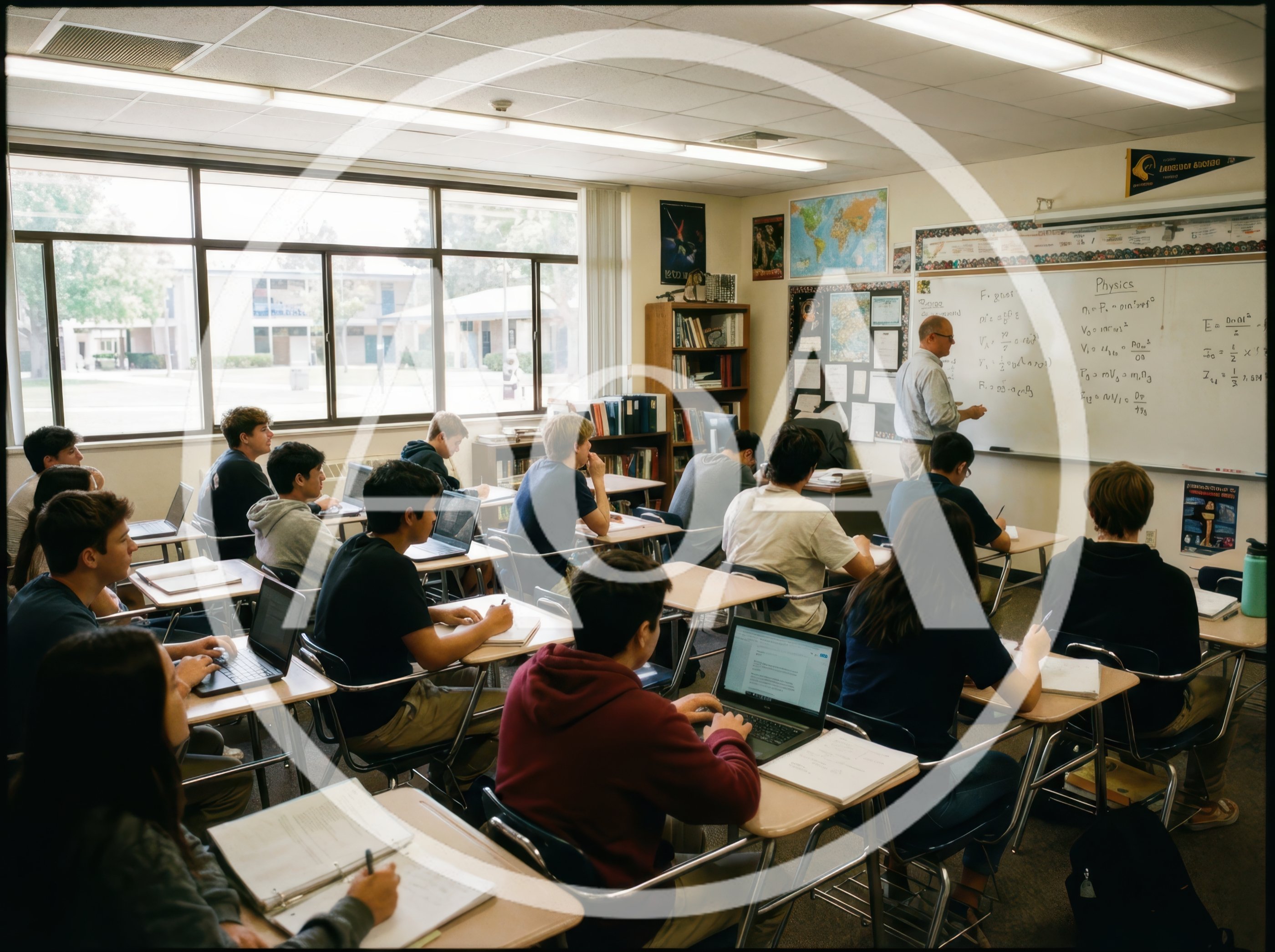 High School Physics Class During A Lesson