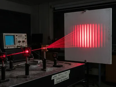 Double Slit Experiment Demonstrating Wave Particle Duality