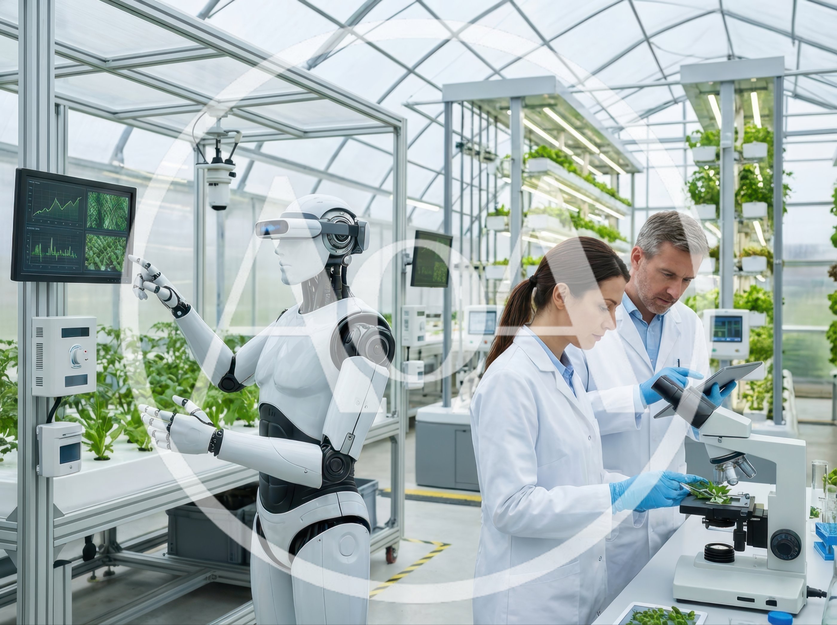 Human Scientists and Robot Collaborating in High Tech Greenhouse