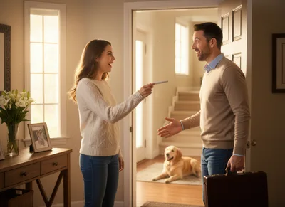 Wife Surprising Husband With Pregnancy Test At Home