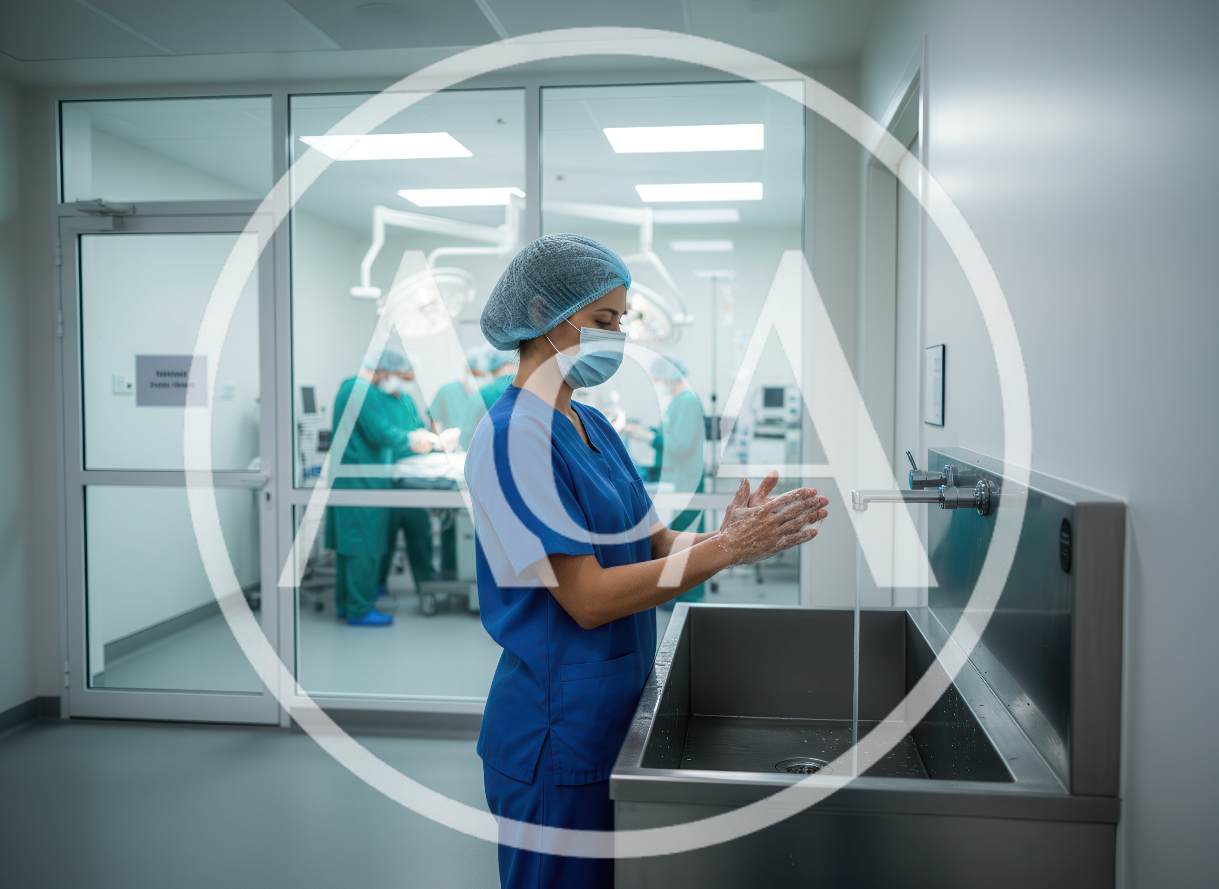 Surgeon Scrubbing Hands Before Surgery In Hospital