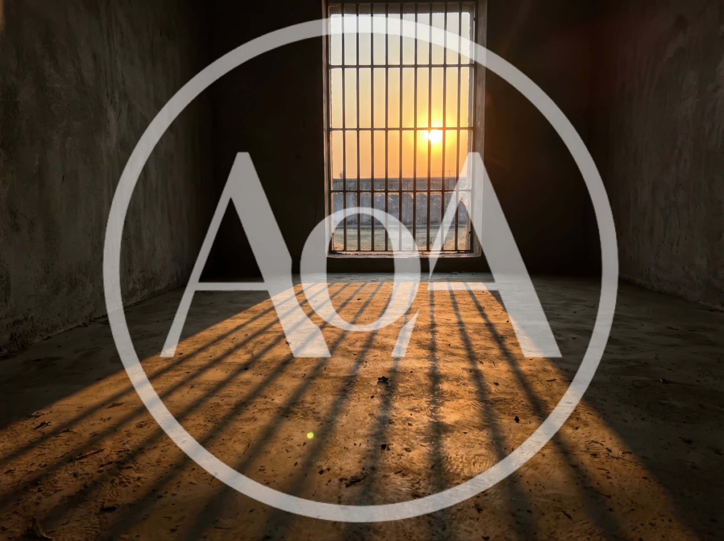 Sunlight Streaming Through Prison Cell Bars