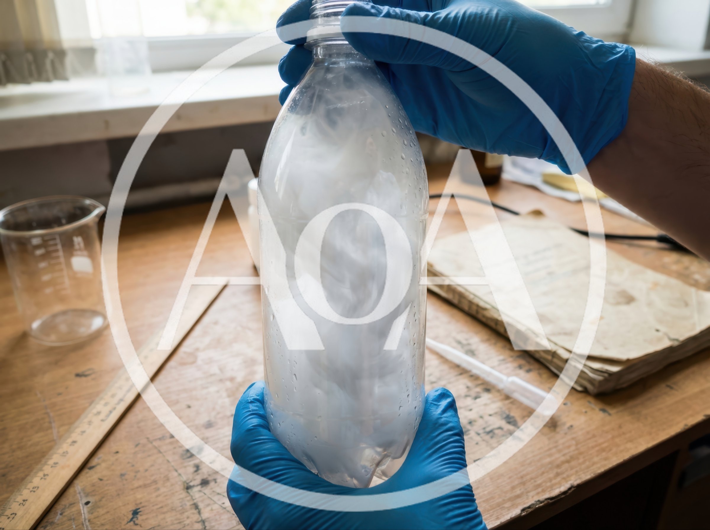 Scientist Performing Cloud In A Bottle Experiment