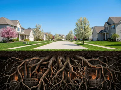 Suburban Neighborhood With Industrial Roots Underground