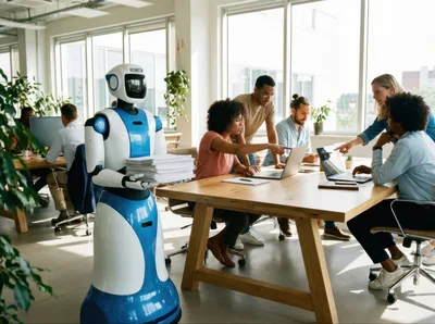 Autonomous Service Robot Assisting Team In Modern Office