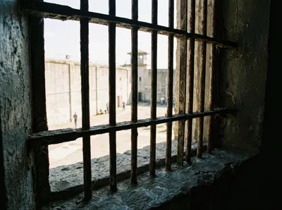 View Through Prison Cell Bars At Alcatraz