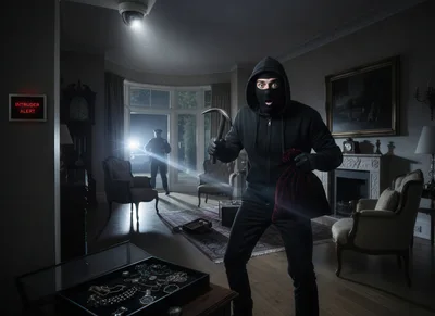 Burglar Caught In The Act By Police Officer