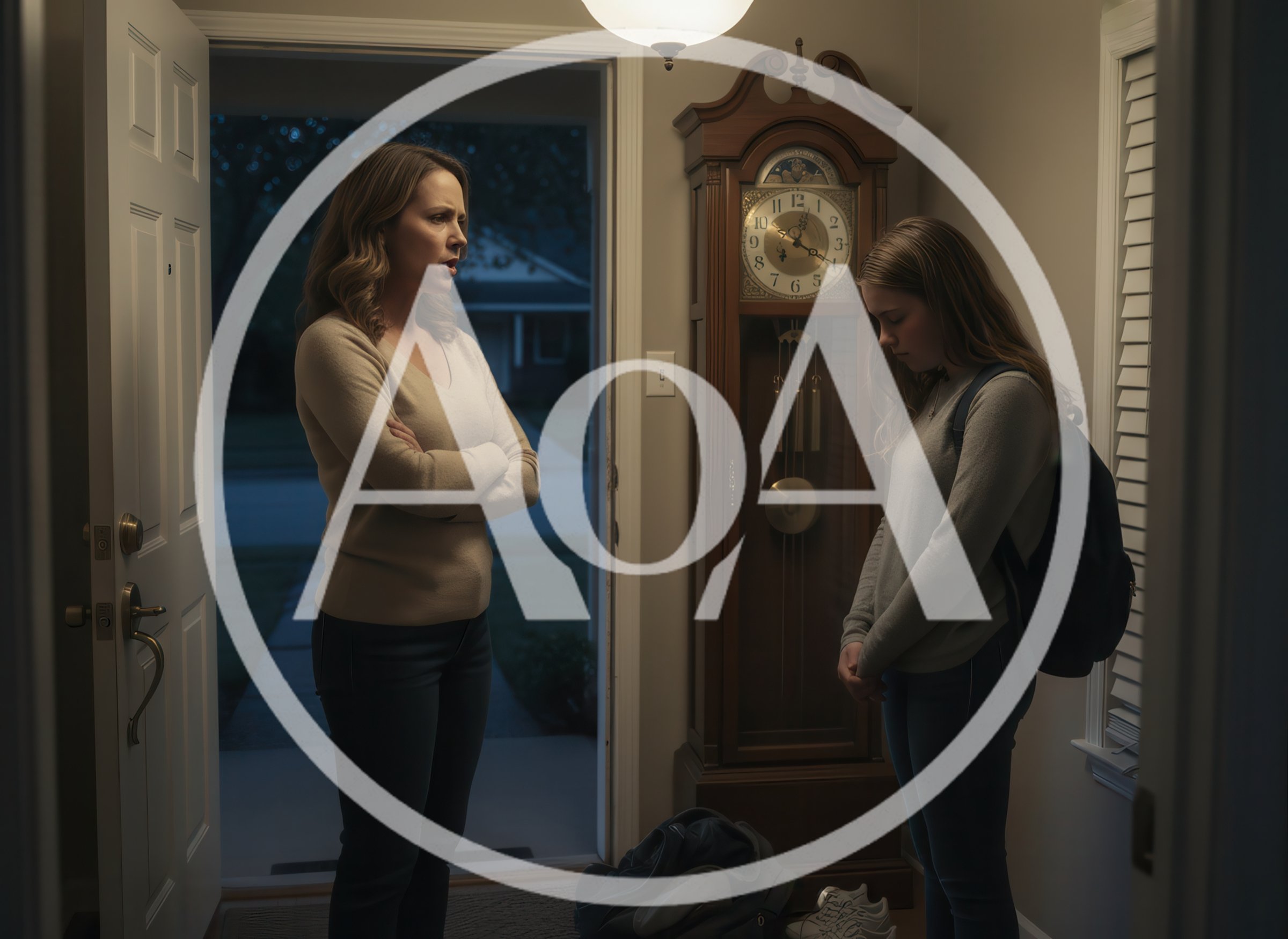 Mother Confronting Daughter At Home Entrance