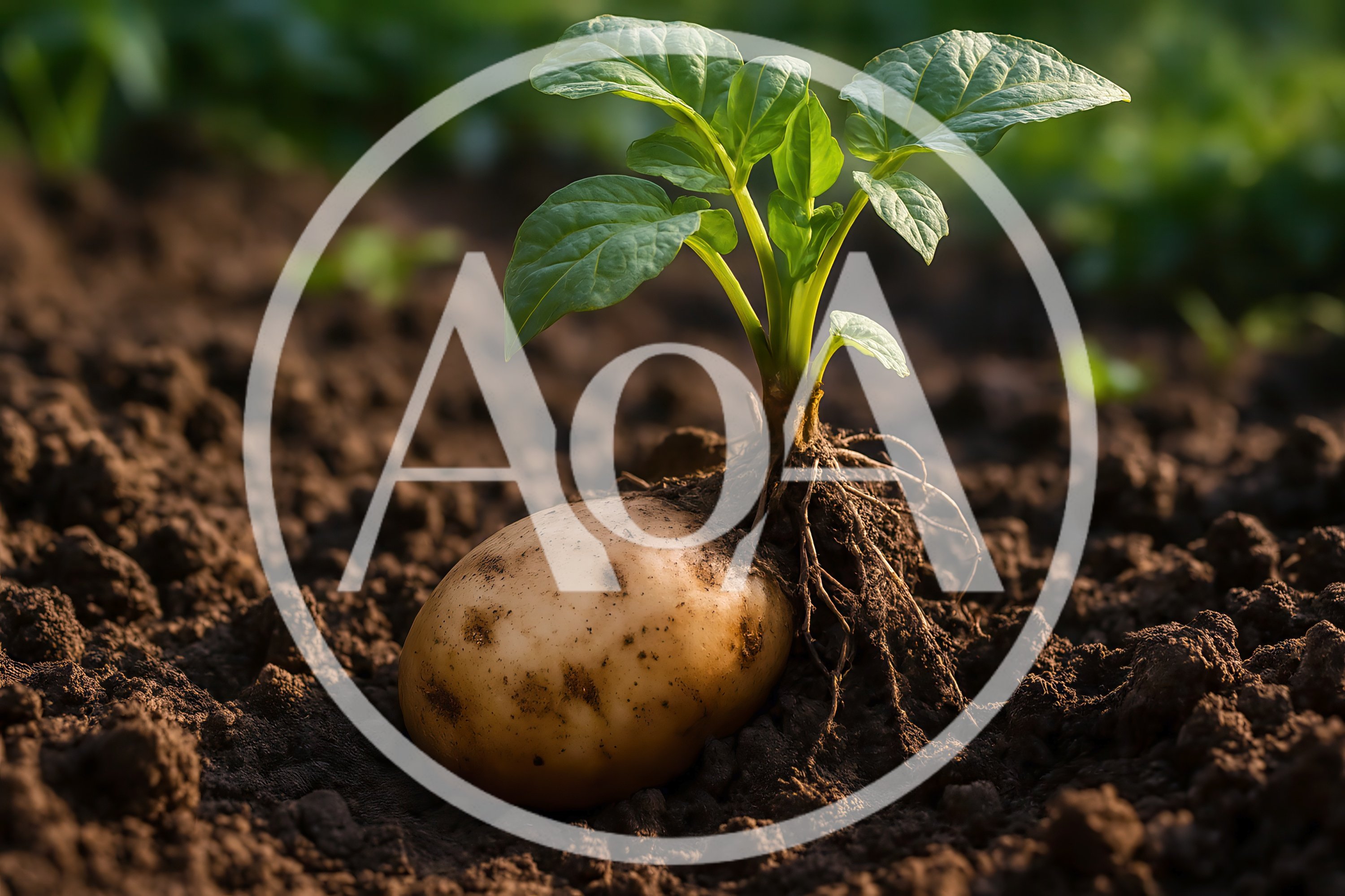 Sprouting Potato Plant Growing From Soil
