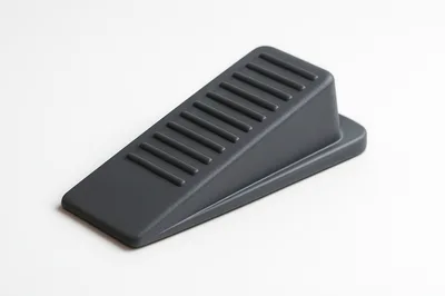 Grey Rubber Door Wedge On White Background
