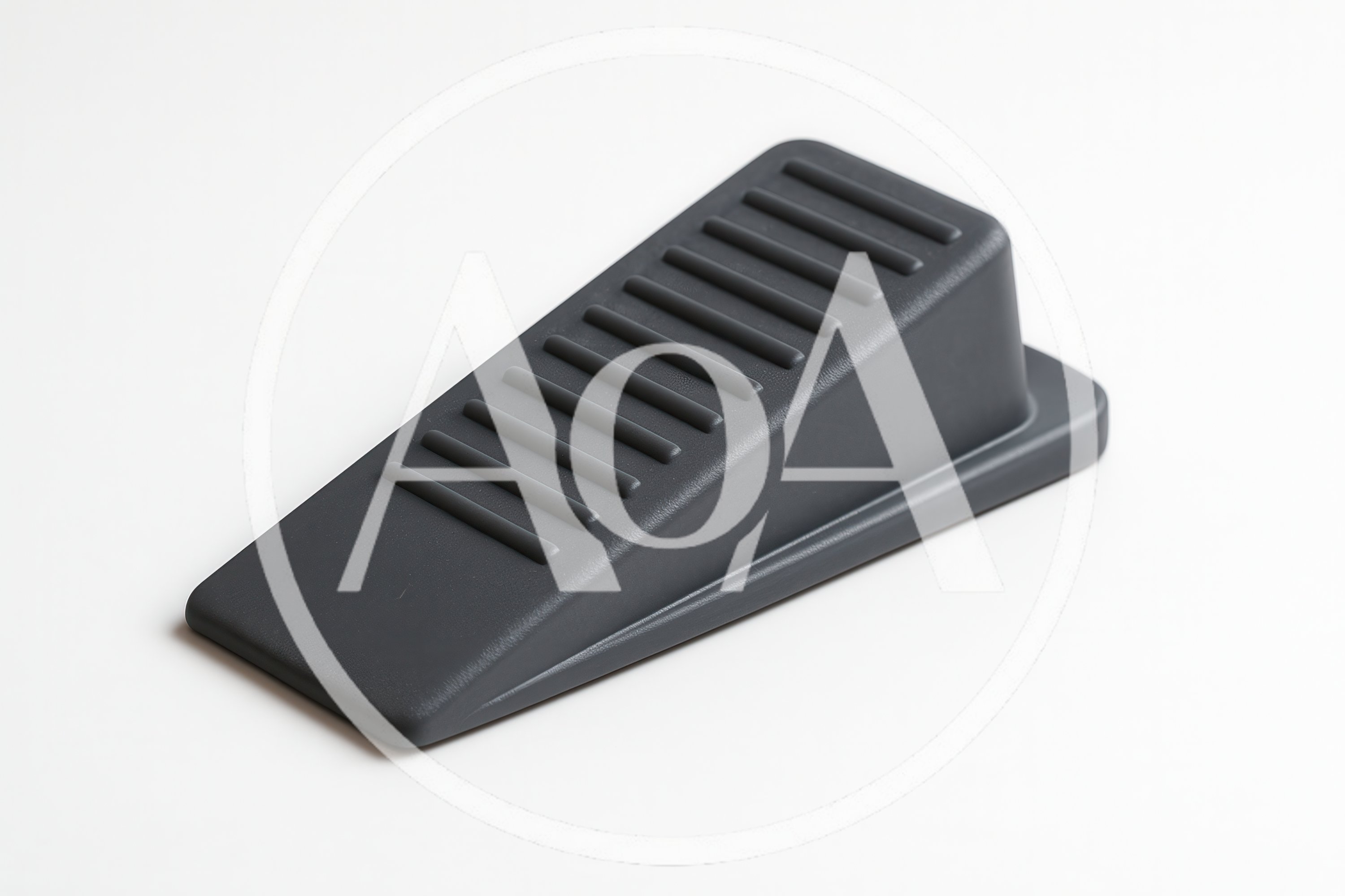 Grey Rubber Door Wedge On White Background