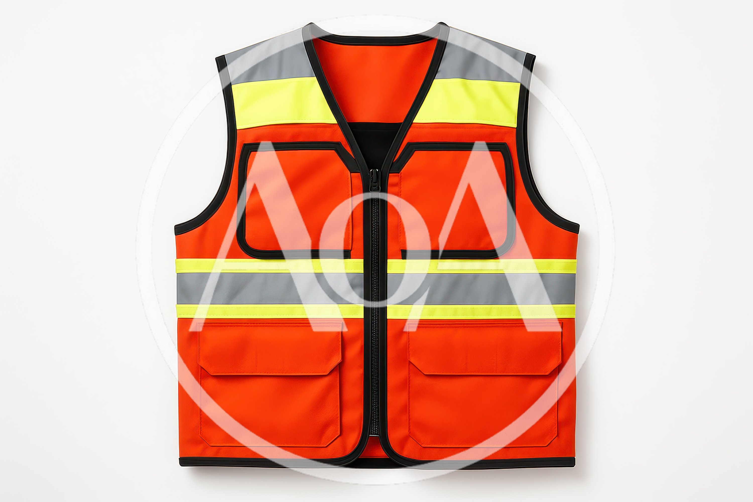 High Visibility Orange Safety Vest With Reflective Strips