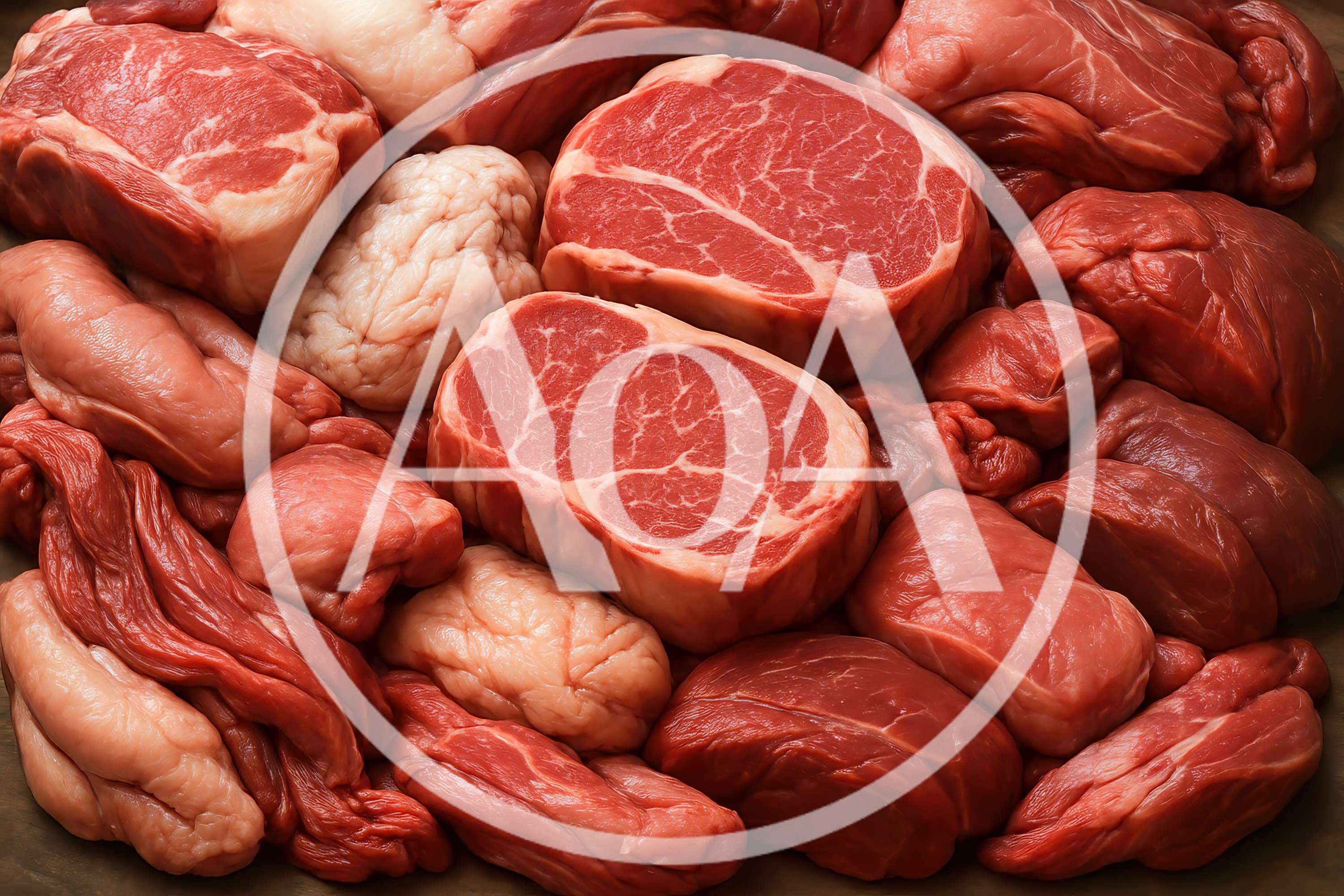 Assorted Cuts Of Raw Beef And Fat
