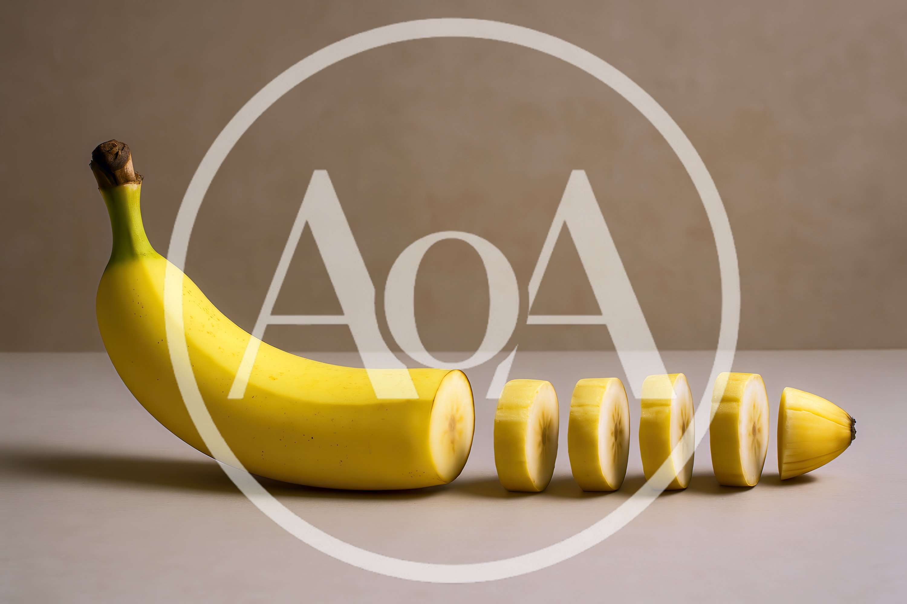 A Fresh Banana Sliced Into Even Rounds