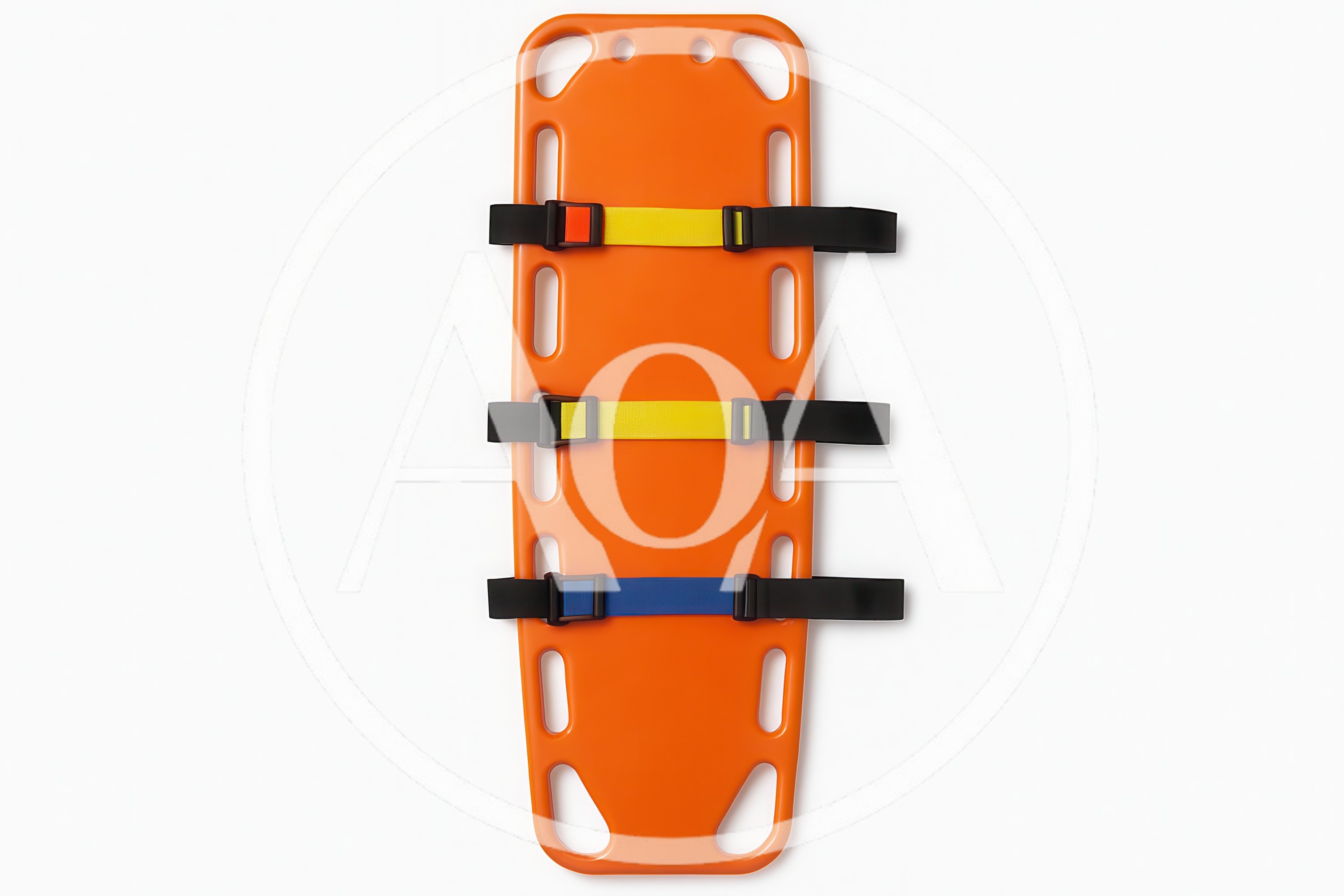Orange Medical Spine Board With Safety Straps