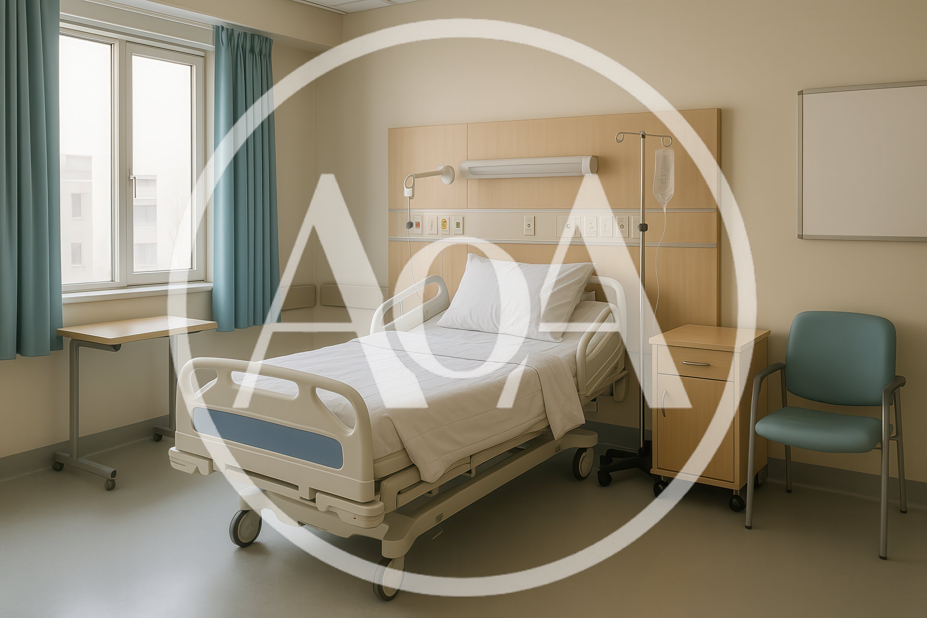 Modern Hospital Room With Empty Patient Bed