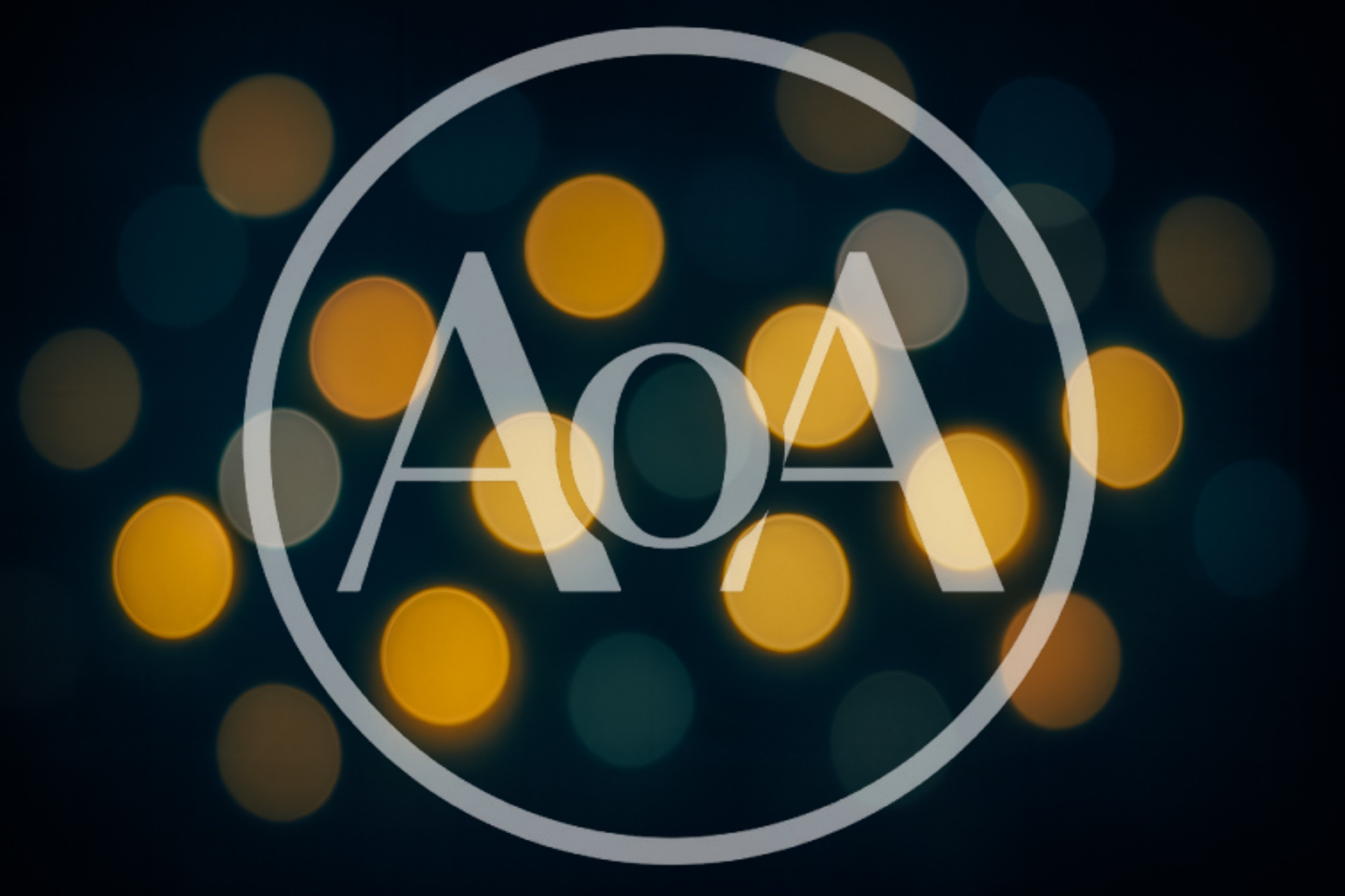 Abstract Bokeh Background With Glowing Golden Circles