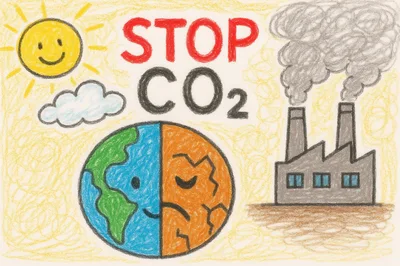 Hand Drawn Illustration About Climate Change And Pollution