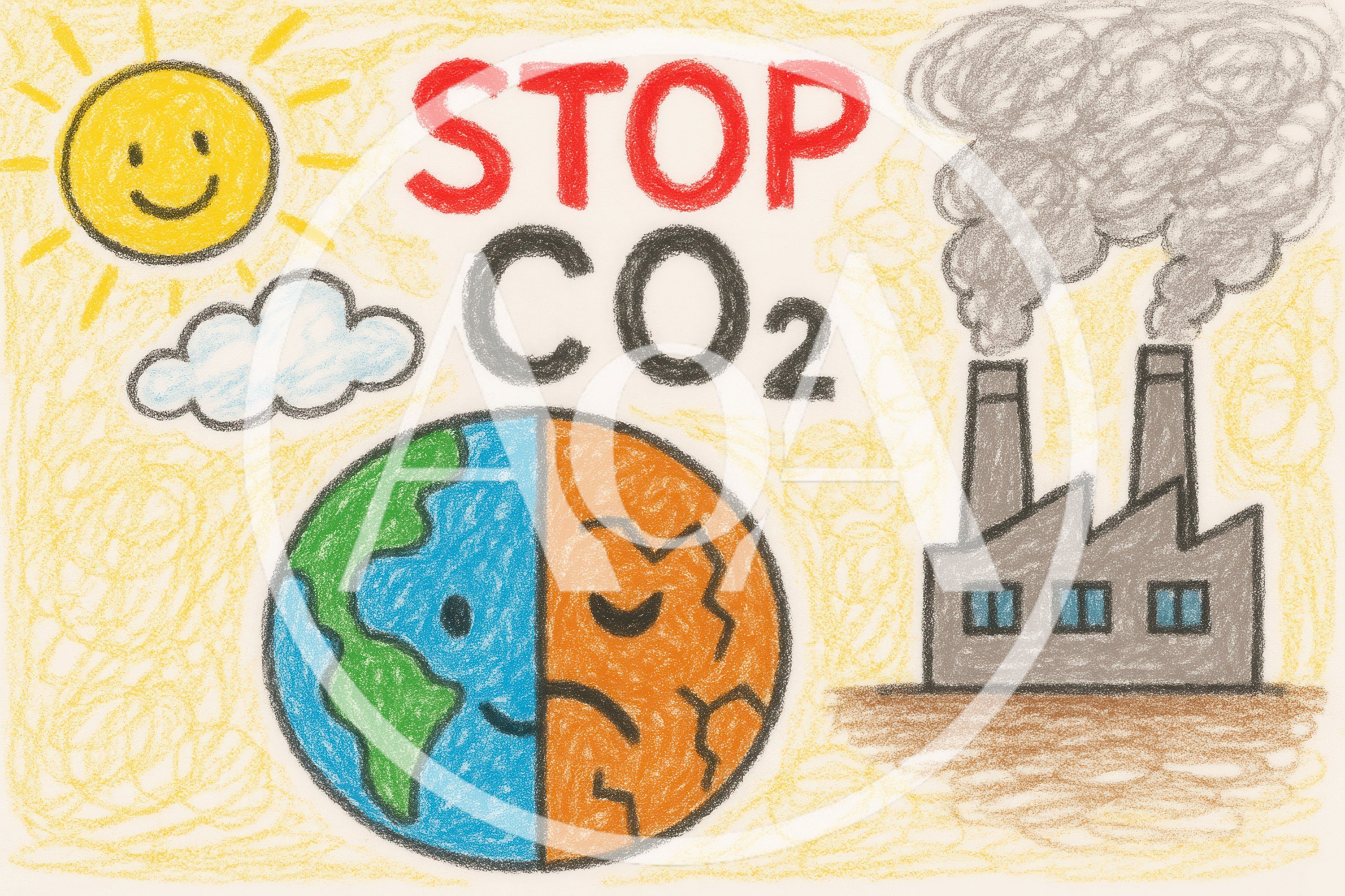 Hand Drawn Illustration About Climate Change And Pollution