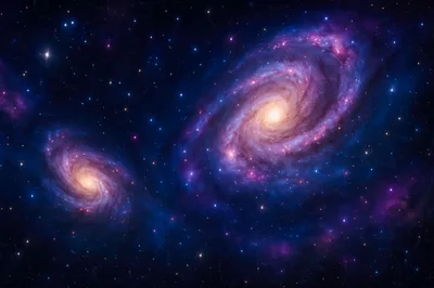 Two Spiral Galaxies In Deep Space