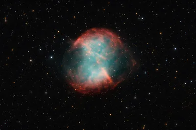 Dumbbell Nebula Planetary Nebula in Deep Space