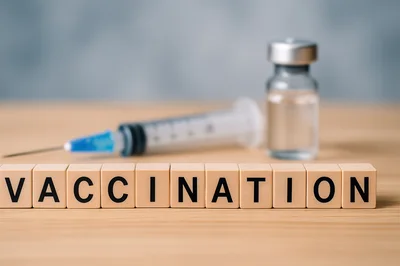Vaccination Concept With Syringe And Vial