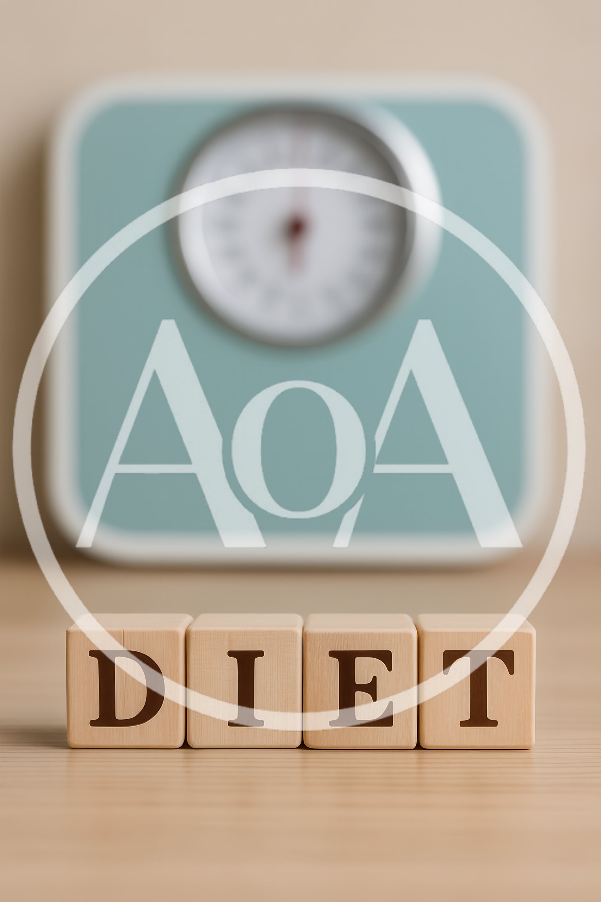 Wooden Blocks Spelling Diet With A Weighing Scale
