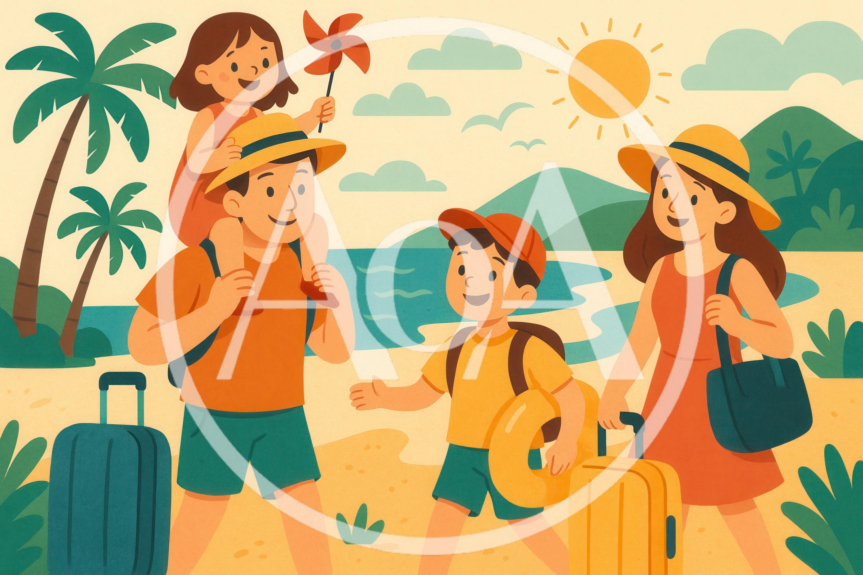 Happy Family On Summer Beach Vacation