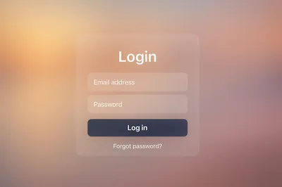 Minimalist Glassmorphism Login Screen Interface Design