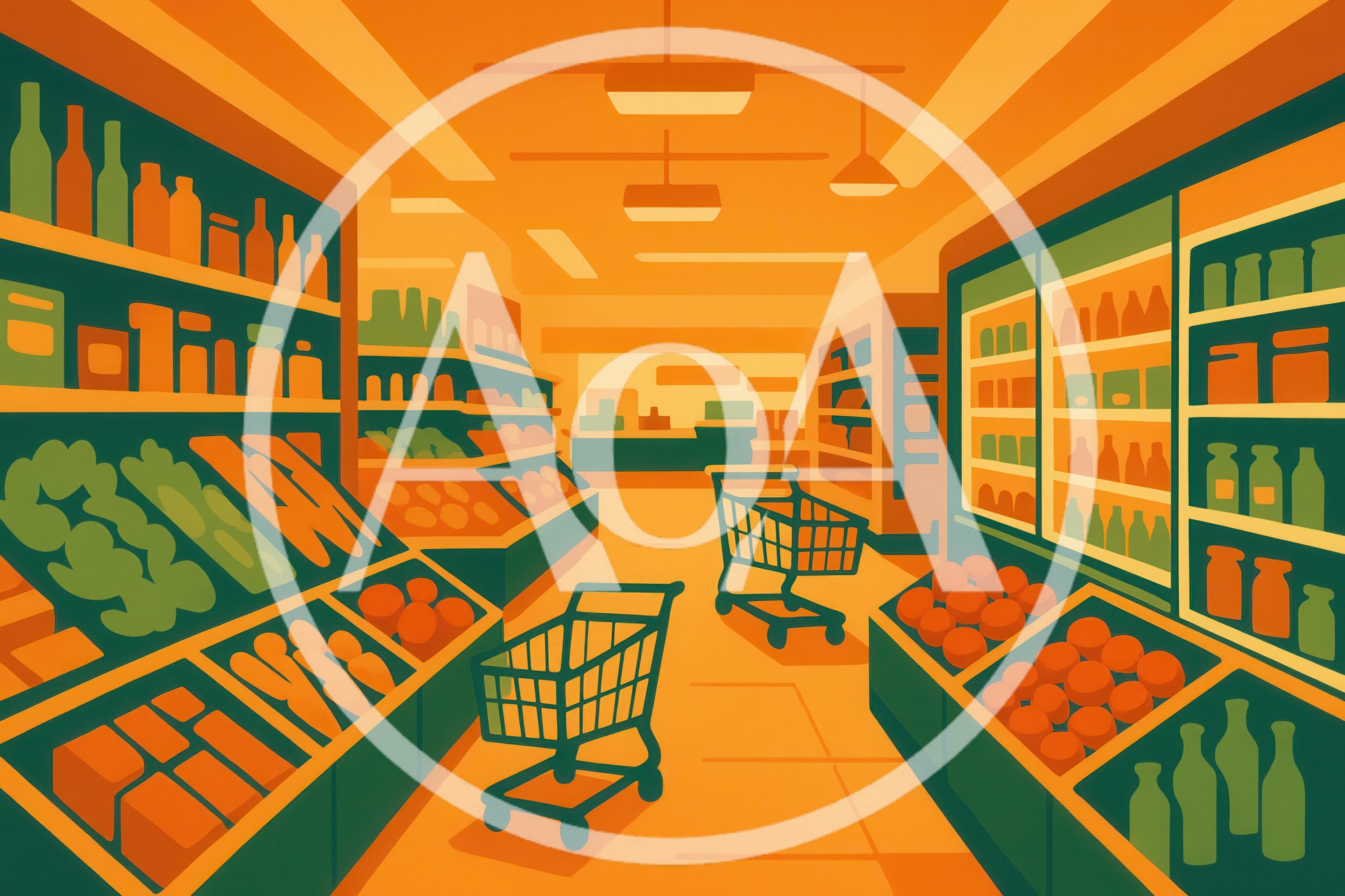 Stylized Illustration Of A Grocery Store Interior