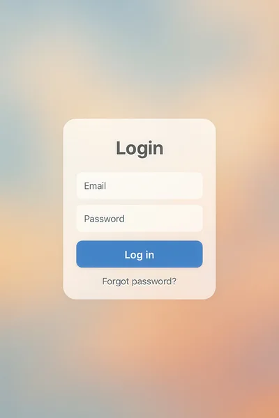 Minimalist Login Screen Interface On Blurred Background