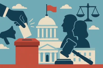 Political Voting and Judicial System Concept Illustration