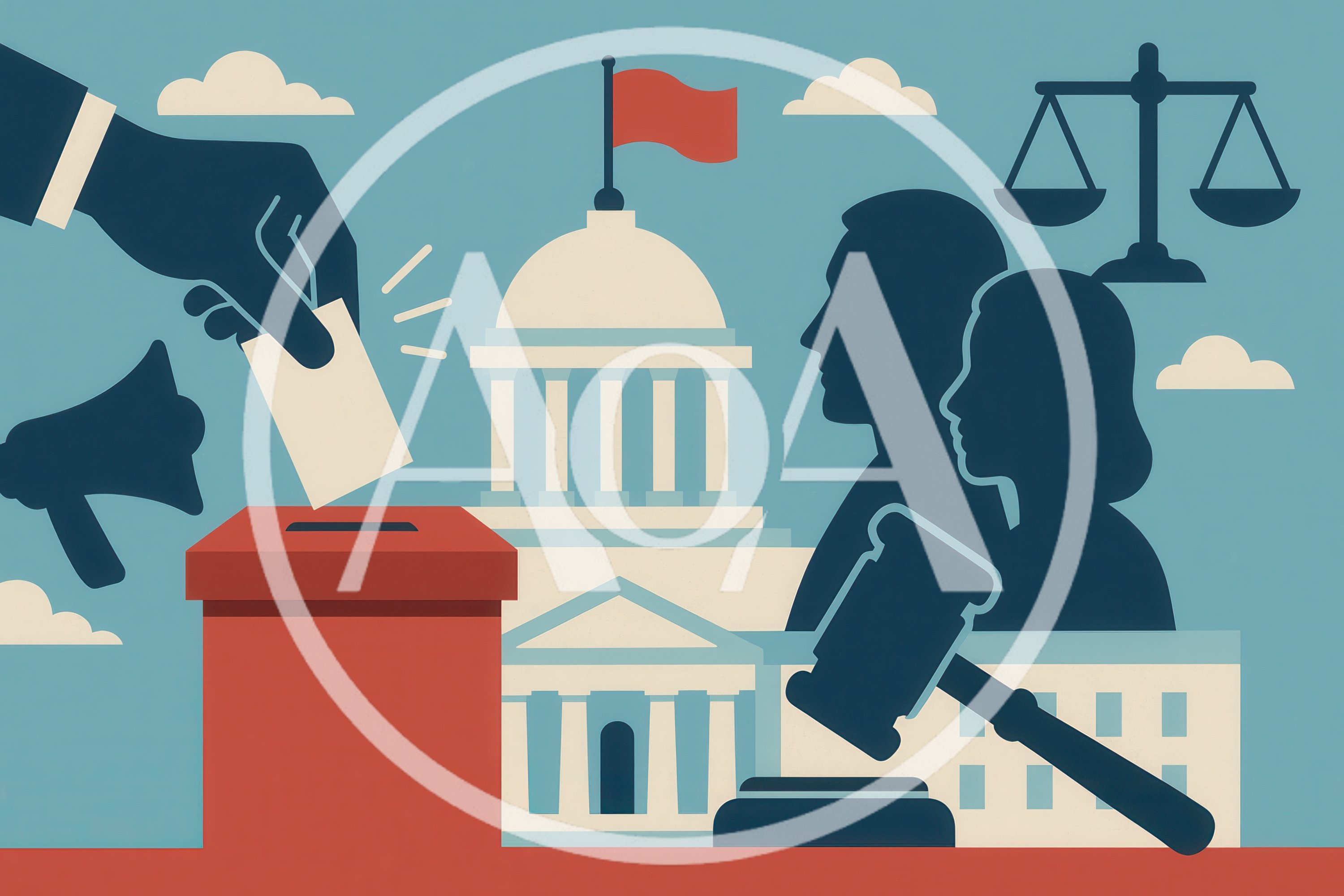 Political Voting and Judicial System Concept Illustration