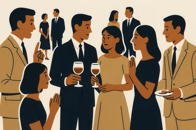 Business Professionals Networking at a Cocktail Party